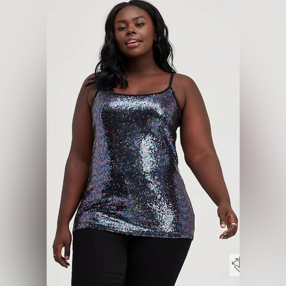 Torrid Black and Silver Sequin Chemise
